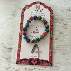 NWT Jilzarah Faith with cross and blessed bracelet